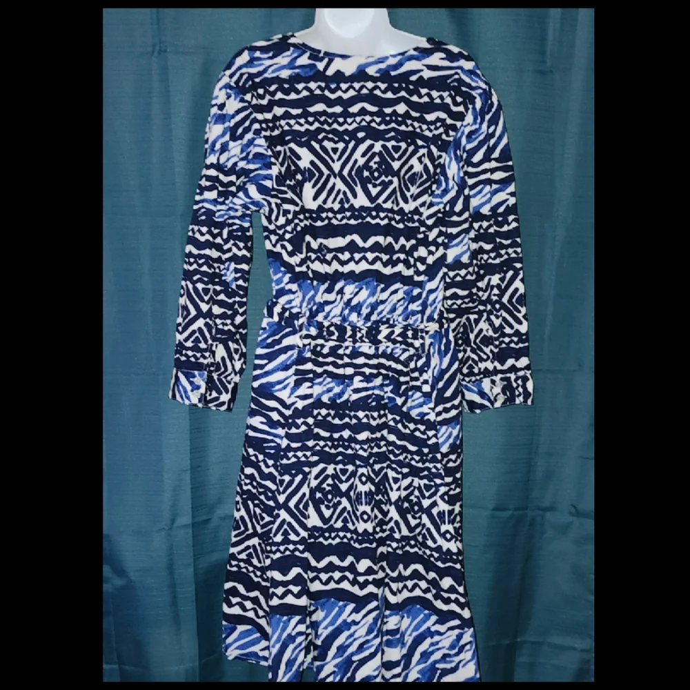Ashley Stewart Blue Pattern Dress - Picture 3 of 5